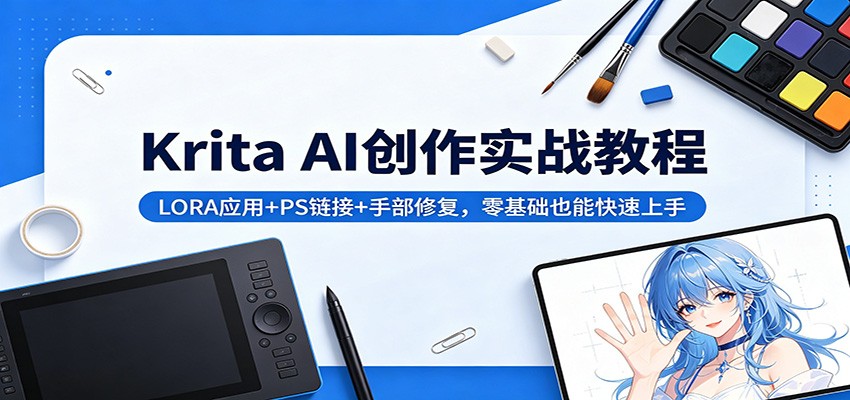 Krita AI创作实战教程：LORA应用+PS链接+手部修复，零基础也能快速上手云学当下-创业资源网-知予轻创网-资源整合-互联网创业课程云学当下