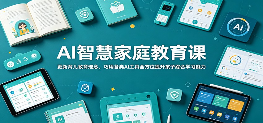 AI智慧家庭教育课：更新育儿教育理念，巧用各类AI工具全方位提升孩子综合学习能力云学当下-创业资源网-知予轻创网-资源整合-互联网创业课程云学当下