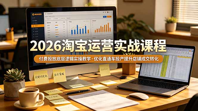 2026 淘宝运营实战课程，付费投放底层逻辑实操教学，优化直通车投产提升店铺成交转化云学当下-创业资源网-知予轻创网-资源整合-互联网创业课程云学当下