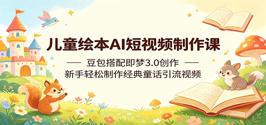儿童绘本AI短视频制作课:豆包搭配即梦3.0创作,新手轻松制作经典童话引流视频云学当下-创业资源网-知予轻创网-资源整合-互联网创业课程云学当下