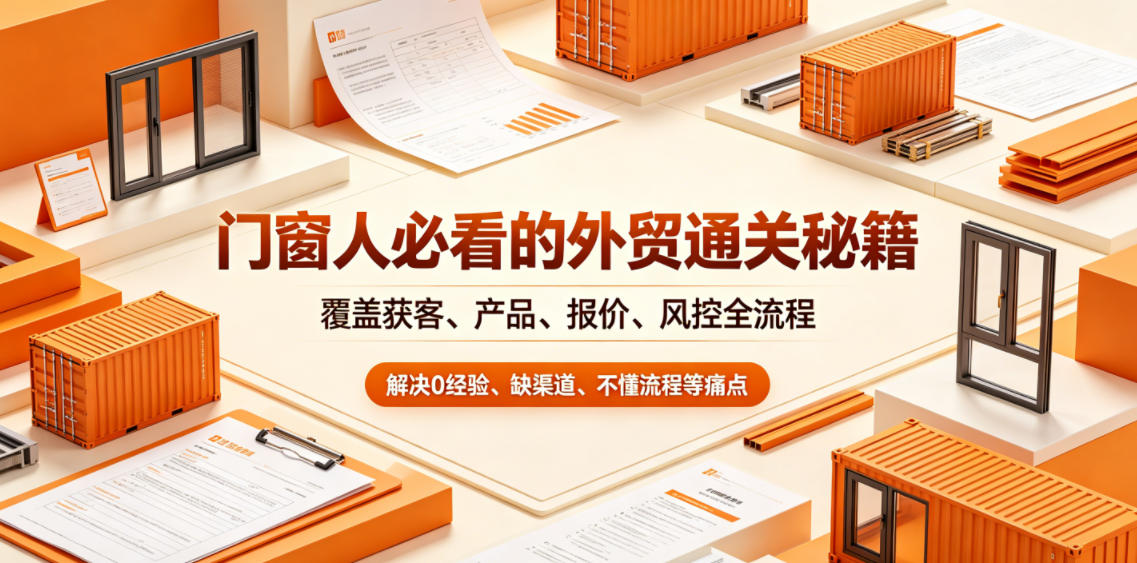 门窗人必看的外贸通关秘籍,块覆盖获客、产品、报价、风控全流程,解决0经验、缺渠道、不懂流程等痛点云学当下-创业资源网-知予轻创网-资源整合-互联网创业课程云学当下