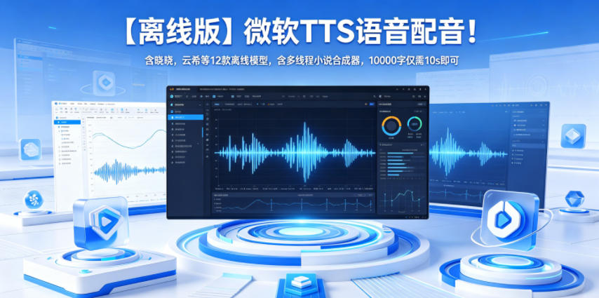 【离线版】微软TTS语音配音！含晓晓，云希等12款离线模型，含多线程小说合成器，10000字仅需10s即可云学当下-创业资源网-知予轻创网-资源整合-互联网创业课程云学当下
