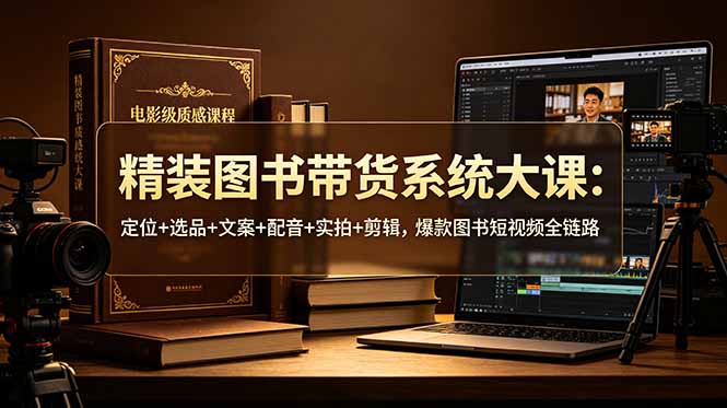 精装图书带货系统大课:定位+选品+文案+配音+实拍+剪辑,爆款图书短视频全链路云学当下-创业资源网-知予轻创网-资源整合-互联网创业课程云学当下