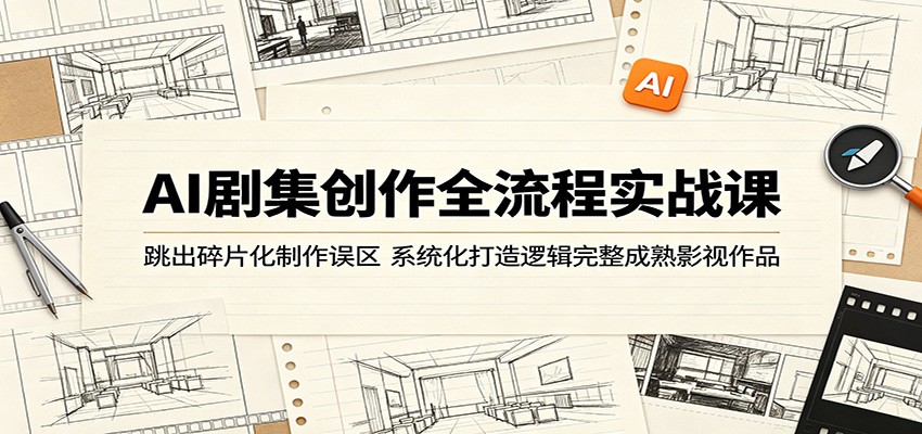AI剧集创作全流程实战课:跳出碎片化制作误区,系统化打造逻辑完整成熟影视作品云学当下-创业资源网-知予轻创网-资源整合-互联网创业课程云学当下