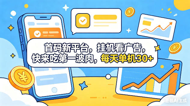 首码新平台,挂G自动看广告,快来吃第一波肉,每天单机30+,可矩阵放大【揭秘】云学当下-创业资源网-知予轻创网-资源整合-互联网创业课程云学当下