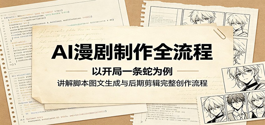 AI漫剧制作全流程：以开局一条蛇为例，讲解脚本图文生成与后期剪辑完整创作流程云学当下-创业资源网-知予轻创网-资源整合-互联网创业课程云学当下