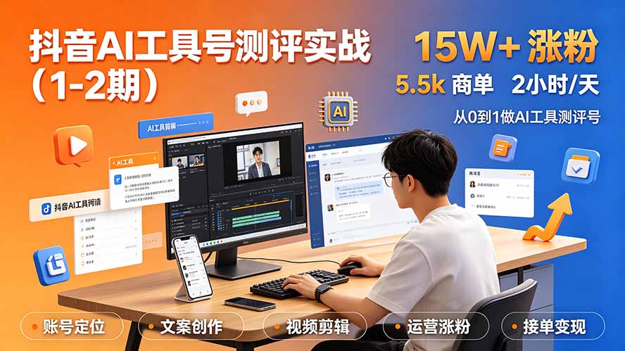 抖音AI工具号测评实战(1-2期云学当下-创业资源网-知予轻创网-资源整合-互联网创业课程云学当下