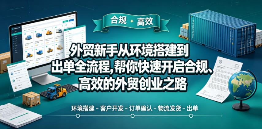 外贸新手从环境搭建到出单全流程,帮你快速开启合规、高效的外贸创业之路云学当下-创业资源网-知予轻创网-资源整合-互联网创业课程云学当下