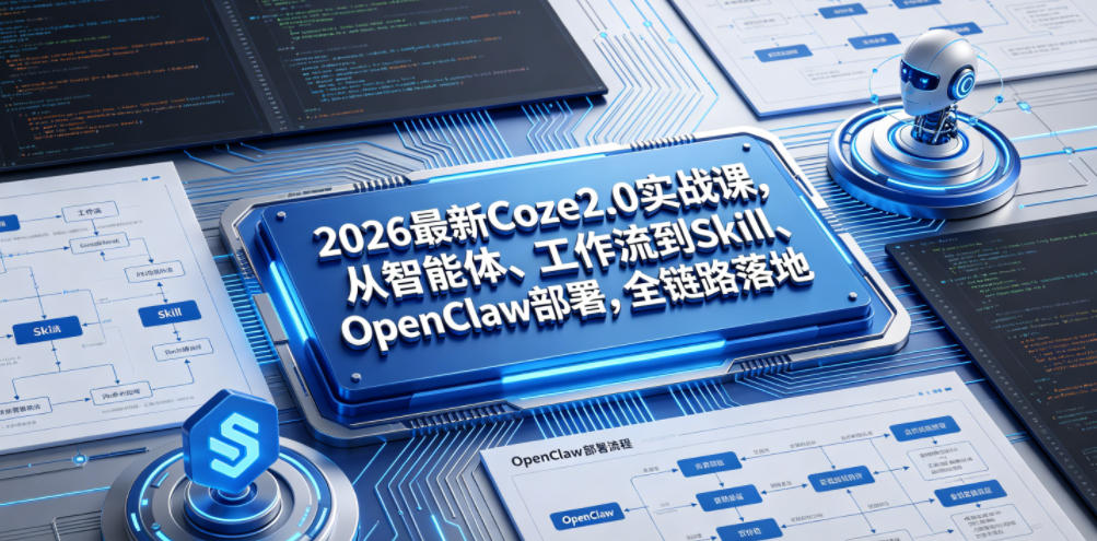 2026最新Coze2.0实战课,从智能体、工作流到Skill、OpenClaw部署,全链路落地云学当下-创业资源网-知予轻创网-资源整合-互联网创业课程云学当下
