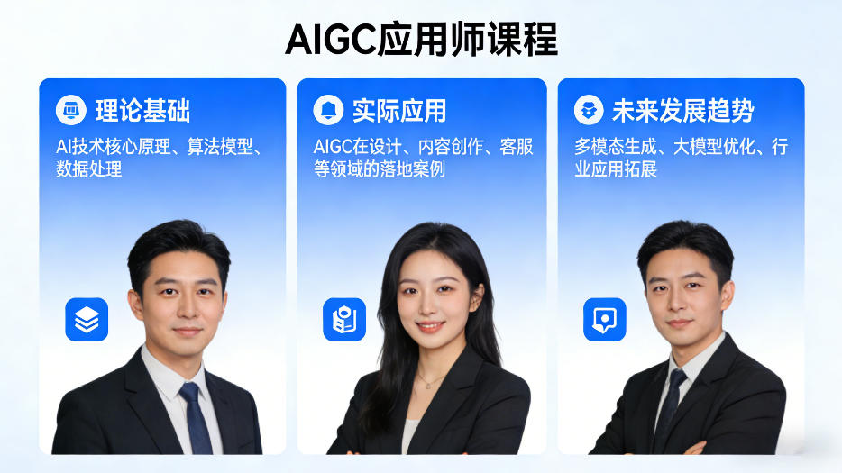 AIGC应用师课程，覆盖了AI技术的理论基础、实际应用、以及未来发展趋势-云学当下