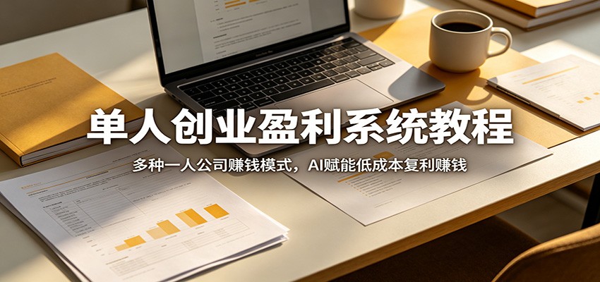 单人创业盈利系统教程：多种一人公司赚钱模式，AI赋能低成本复利赚钱云学当下-创业资源网-知予轻创网-资源整合-互联网创业课程云学当下