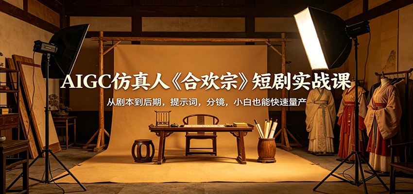 AIGC仿真人《合欢宗》短剧实战课：从剧本到后期，提示词，分镜，小白也能快速量产云学当下-创业资源网-知予轻创网-资源整合-互联网创业课程云学当下