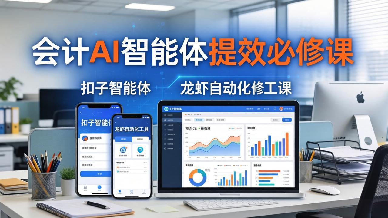 财务会计AI智能体提效必修课：扣子智能体+龙虾自动化+报表分析，一站式提升财务工作效率云学当下-创业资源网-知予轻创网-资源整合-互联网创业课程云学当下