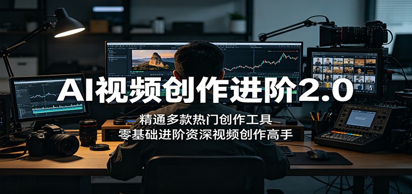 AI视频创作进阶2.0:精通多款热门创作工具,零基础进阶资深视频创作高手云学当下-创业资源网-知予轻创网-资源整合-互联网创业课程云学当下