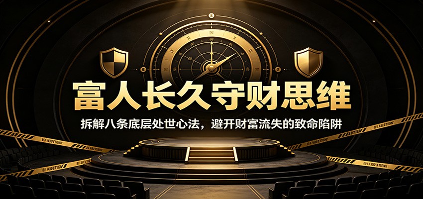 富人长久守财思维：拆解八条底层处世心法，避开财富流失的致命陷阱云学当下-创业资源网-知予轻创网-资源整合-互联网创业课程云学当下