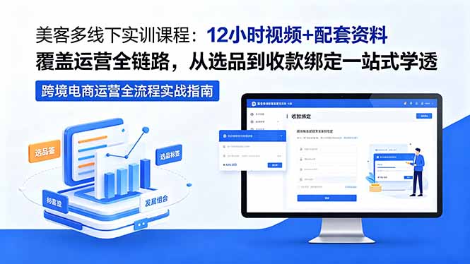 美客多线下实训课程:12小时视频+配套资料覆盖运营全链路,从选品到收款绑定一站式学透云学当下-创业资源网-知予轻创网-资源整合-互联网创业课程云学当下