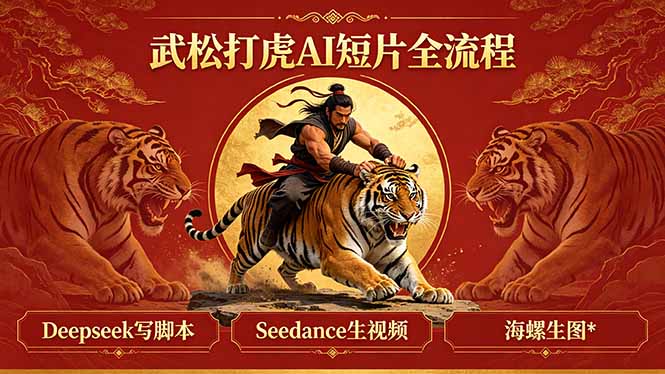 武松打虎AI短片全流程：Deepseek写脚本+Seedance生视频+海螺生图云学当下-创业资源网-知予轻创网-资源整合-互联网创业课程云学当下