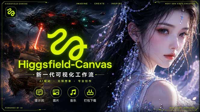 Higgsfield Canvas AI视频制作详解,节点式工作流搭建,重构新式视频创作完整教程云学当下-创业资源网-知予轻创网-资源整合-互联网创业课程云学当下