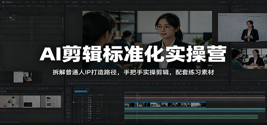 AI剪辑标准化实操营:拆解普通人IP打造路径,手把手实操剪辑,配套练习素材云学当下-创业资源网-知予轻创网-资源整合-互联网创业课程云学当下
