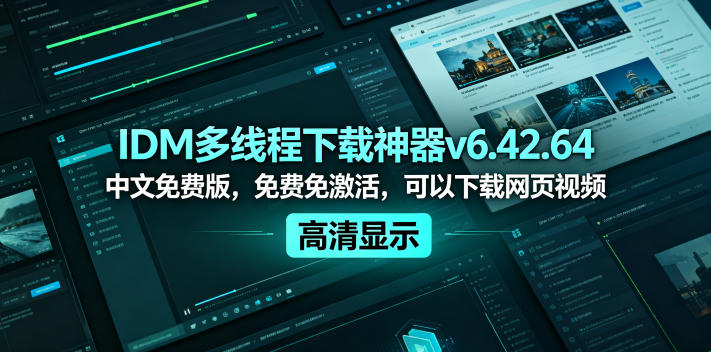 IDM多线程下载神器v6.42.64中文免费版，免费免激活，可以下载网页视频(例如飞书文档内的视频)云学当下-创业资源网-知予轻创网-资源整合-互联网创业课程云学当下
