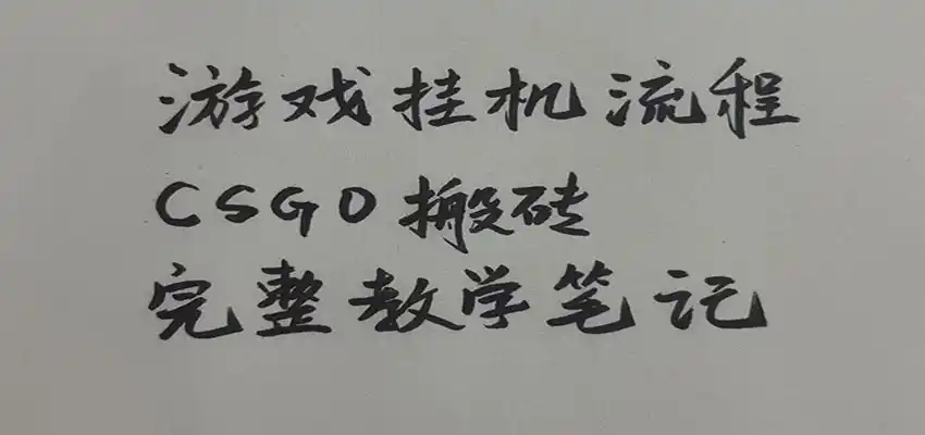 游戏挂机全流程笔记分享，CSGO游戏搬砖，小白看了当天学会见收益云学当下-创业资源网-知予轻创网-资源整合-互联网创业课程云学当下