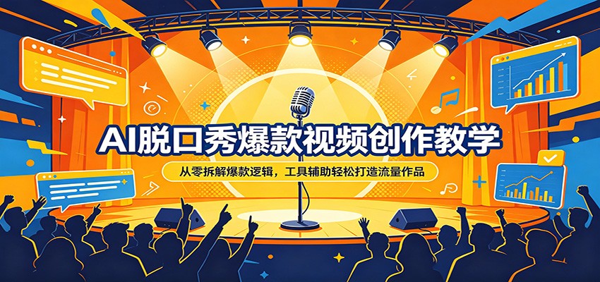 AI脱口秀爆款视频创作教学：从零拆解爆款逻辑，工具辅助轻松打造流量作品云学当下-创业资源网-知予轻创网-资源整合-互联网创业课程云学当下