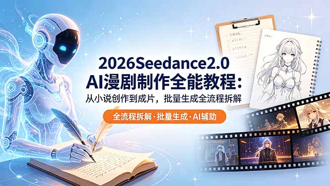 2026Seedance2.0 AI制作全能教程：从小说创作到成片，批量生成全流程拆解云学当下-创业资源网-知予轻创网-资源整合-互联网创业课程云学当下