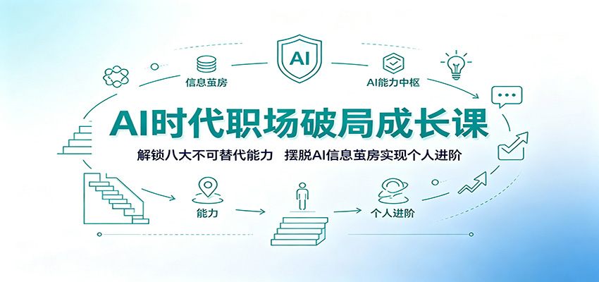 AI时代职场破局成长课：解锁八大不可替代能力，摆脱AI信息茧房实现个人进阶云学当下-创业资源网-知予轻创网-资源整合-互联网创业课程云学当下