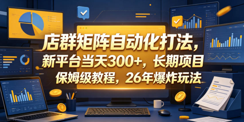 店群矩阵自动化打法，新平台当天300+，长期项目，保姆级教程，26年爆炸玩法【揭秘】云学当下-创业资源网-知予轻创网-资源整合-互联网创业课程云学当下