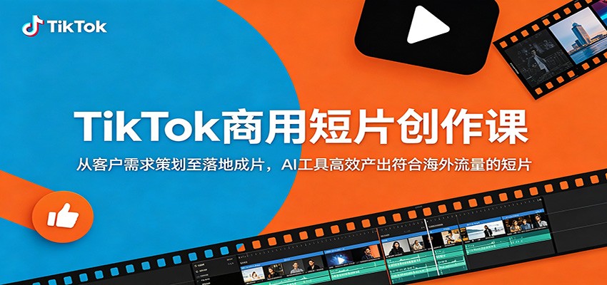 TikTok商用短片创作课：从客户需求策划至落地成片，AI工具高效产出符合海外流量的短片云学当下-创业资源网-知予轻创网-资源整合-互联网创业课程云学当下