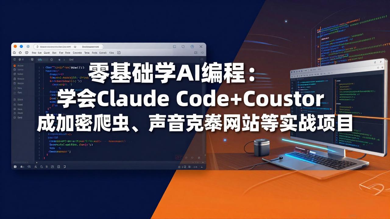 零基础学AI编程：学会Claude Code+Cursor完成加密爬虫、声音克隆网站等实战项目-云学当下