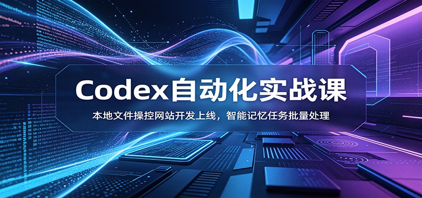 Codex自动化实战课：本地文件操控网站开发上线，智能记忆任务批量处理云学当下-创业资源网-知予轻创网-资源整合-互联网创业课程云学当下