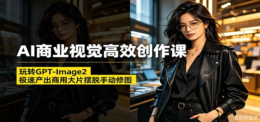 AI商业视觉高效创作课：玩转GPT-Image2，极速产出商用大片摆脱手动修图(更新)云学当下-创业资源网-知予轻创网-资源整合-互联网创业课程云学当下