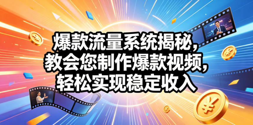 爆款流量系统揭秘,教会您制作爆款视频,轻松实现稳定收入【原创双语字幕】云学当下-创业资源网-知予轻创网-资源整合-互联网创业课程云学当下