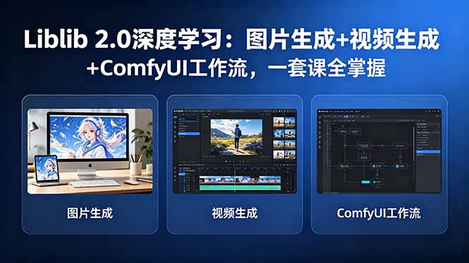 Liblib 2.0深度学习:图片生成+视频生成+ComfyUI工作流,一套课全掌握云学当下-创业资源网-知予轻创网-资源整合-互联网创业课程云学当下