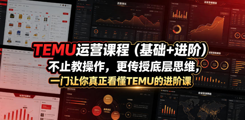 TEMU运营课程(基础+进阶)，不止教操作，更传授底层思维，一门让你真正看懂TEMU的进阶课云学当下-创业资源网-知予轻创网-资源整合-互联网创业课程云学当下
