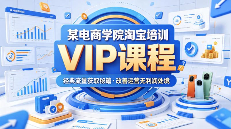 某电商学院淘宝培训VIP课程，各种经典有用的流量获取秘籍，改善运营产品没利润的处境(2026年6月)云学当下-创业资源网-知予轻创网-资源整合-互联网创业课程云学当下