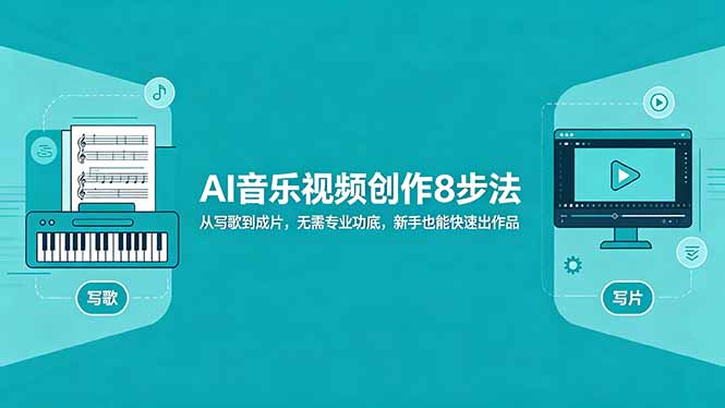 AI音乐视频创作8步法：从写歌到成片，无需专业功底，新手也能快速出作品云学当下-创业资源网-知予轻创网-资源整合-互联网创业课程云学当下