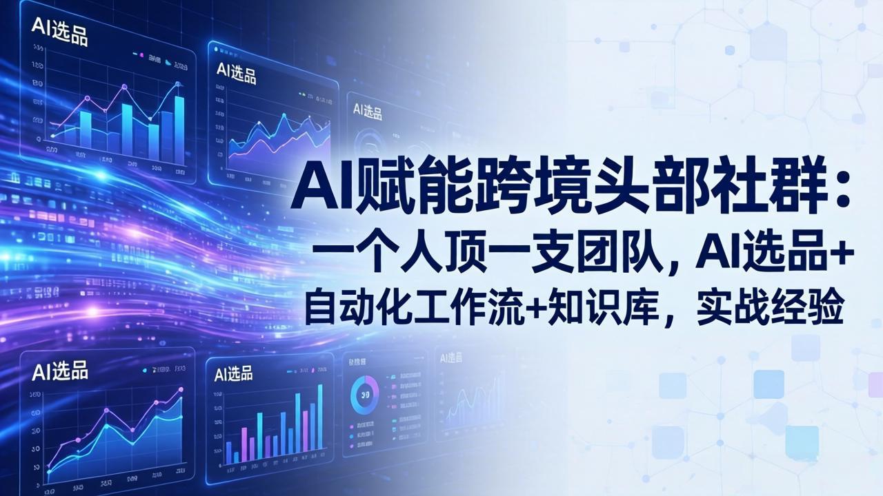 AI赋能跨境头部社群-更新6月：一个人顶一支团队，AI选品+自动化工作流+知识库，实战经验云学当下-创业资源网-知予轻创网-资源整合-互联网创业课程云学当下