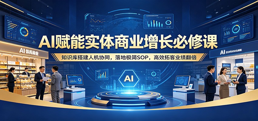 AI赋能实体商业增长必修课：知识库搭建人机协同，落地极简SOP，高效拓客业绩翻倍云学当下-创业资源网-知予轻创网-资源整合-互联网创业课程云学当下