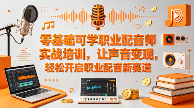 零基础可学职业配音师实战培训，让声音变现，轻松开启职业配音新赛道云学当下-创业资源网-知予轻创网-资源整合-互联网创业课程云学当下
