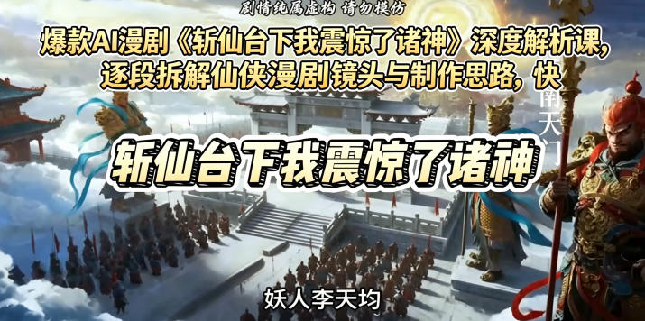 爆款AI漫剧《斩仙台下我震惊了诸神》深度解析课，逐段拆解仙侠漫剧镜头与制作思路，快速复刻爆款创作模式云学当下-创业资源网-知予轻创网-资源整合-互联网创业课程云学当下