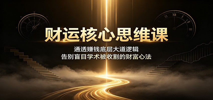 财运核心思维课:通透赚钱底层大道逻辑,告别盲目学术被收割的财富心法云学当下-创业资源网-知予轻创网-资源整合-互联网创业课程云学当下