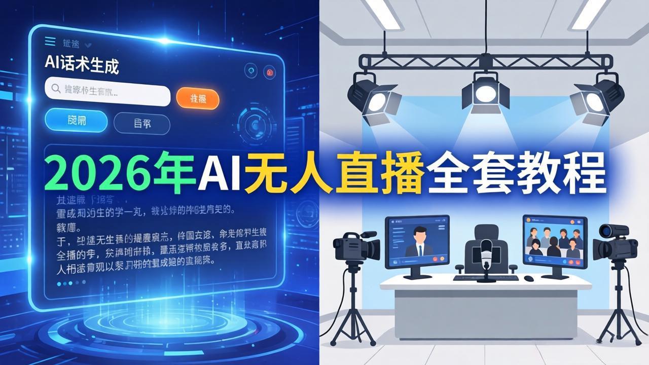 2026年AI无人直播全套教程：OBS安装+软件配置+直播间搭建+话术生成+一键开播实操云学当下-创业资源网-知予轻创网-资源整合-互联网创业课程云学当下