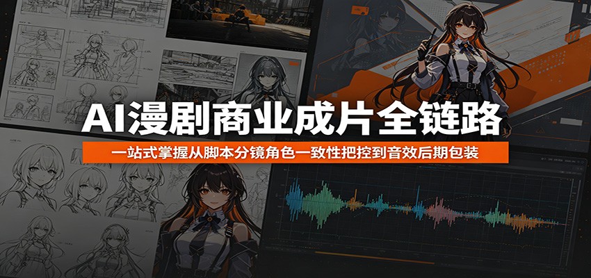 AI漫剧商业成片全链路:一站式掌握从脚本分镜角色一致性把控到音效后期包装云学当下-创业资源网-知予轻创网-资源整合-互联网创业课程云学当下