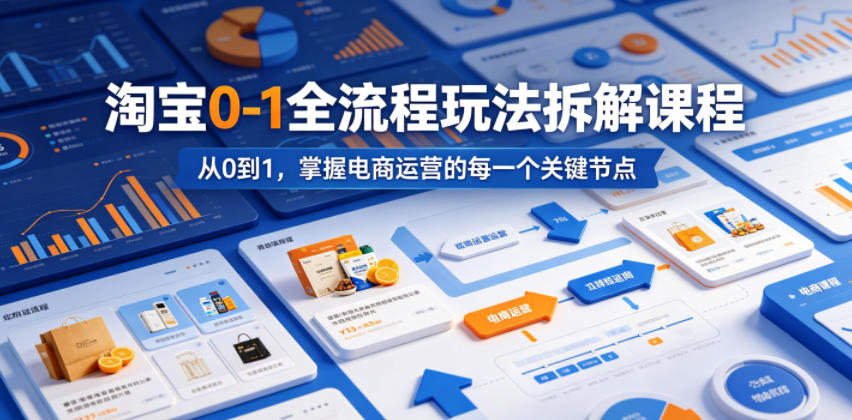 淘宝0-1全流程玩法拆解课程,从0到1,掌握电商运营的每一个关键节点云学当下-创业资源网-知予轻创网-资源整合-互联网创业课程云学当下