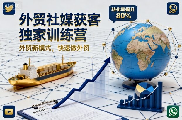 外贸社媒获客独家训练营，外贸新模式，快速做外贸(更新26年6月)云学当下-创业资源网-知予轻创网-资源整合-互联网创业课程云学当下