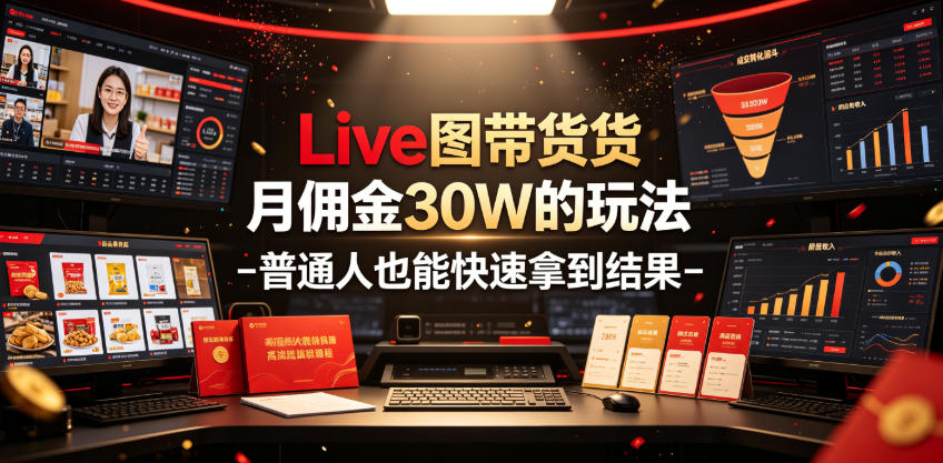 Live图带货月佣金30W的玩法-普通人也能快速拿到结果云学当下-创业资源网-知予轻创网-资源整合-互联网创业课程云学当下