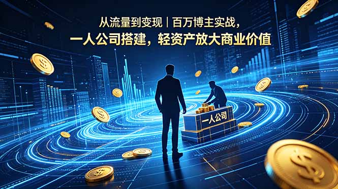 从流量到变现｜百万博主实战，一人公司搭建，轻资产放大商业价值云学当下-创业资源网-知予轻创网-资源整合-互联网创业课程云学当下