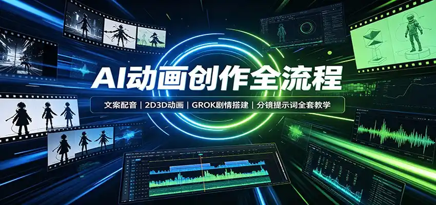 AI动画创作全流程：文案配音，2D3D动画，GROK剧情搭建，分镜提示词全套教学云学当下-创业资源网-知予轻创网-资源整合-互联网创业课程云学当下